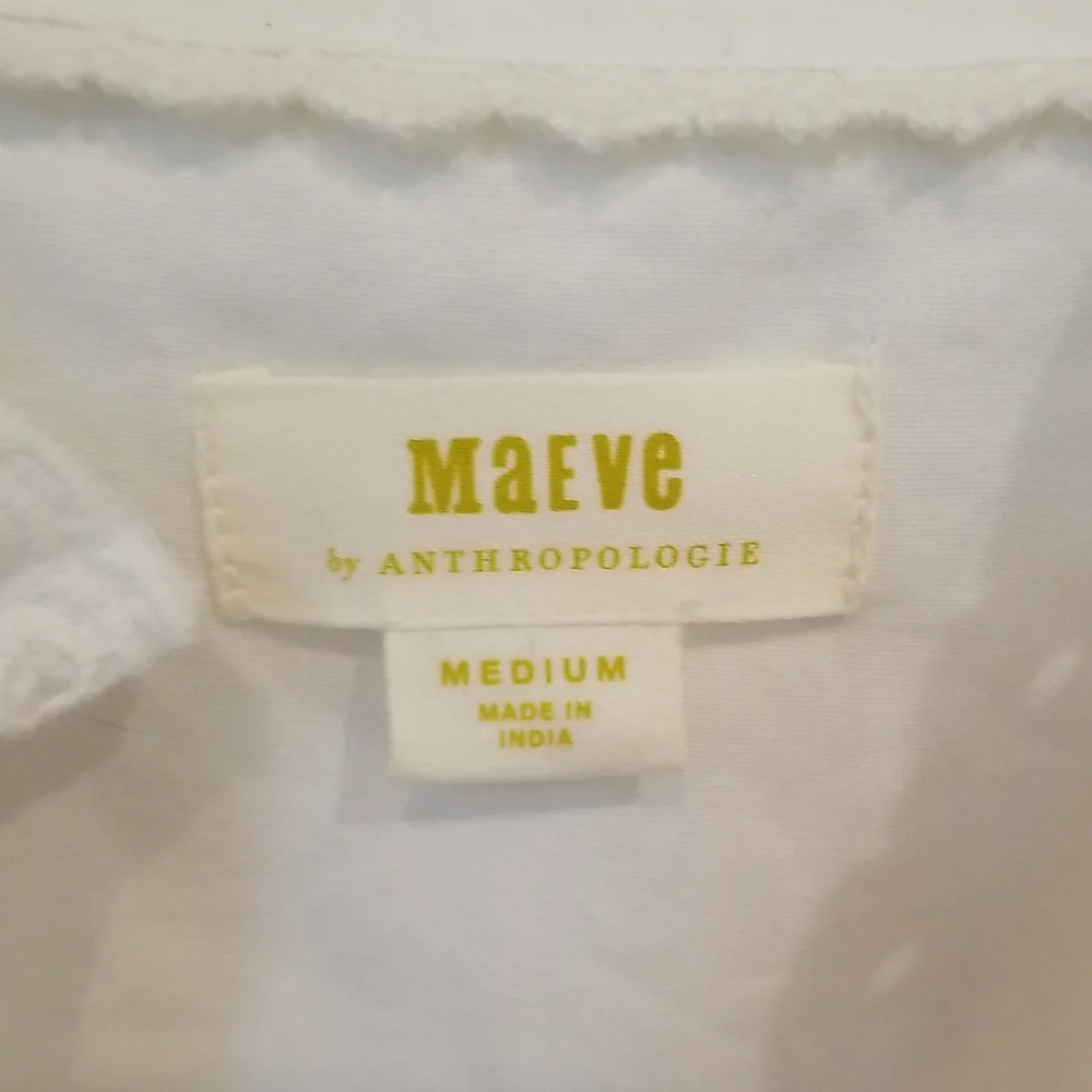Maeve white cotton eyelet blouse